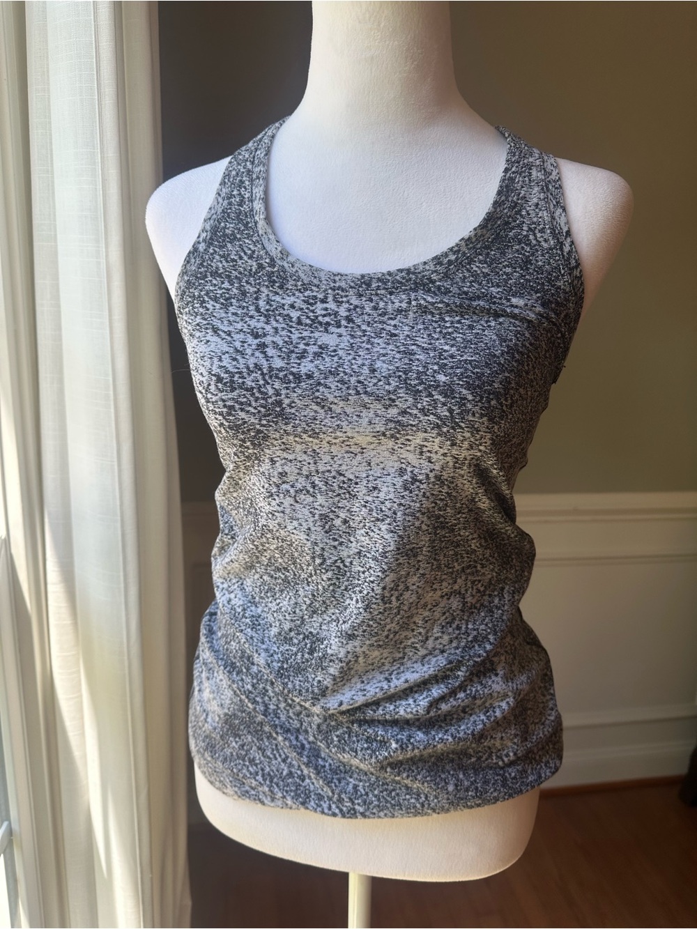 lululemon athletica Black and Gray Space-Dye Racerback Tank